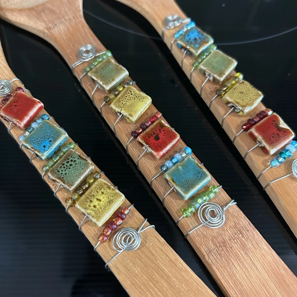 Colorful Bamboo Kitchen Utensils